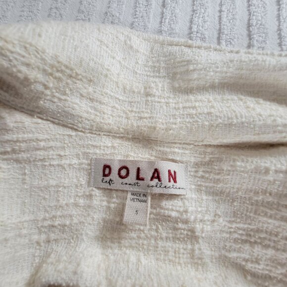 Dolan Left Coast Womens Textured Open Front Cardigan Jacket Small Beige Collared - Picture 3 of 8